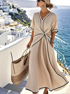 Summer Dress Women's | Twist Front Maxi & Elegant V-Neck