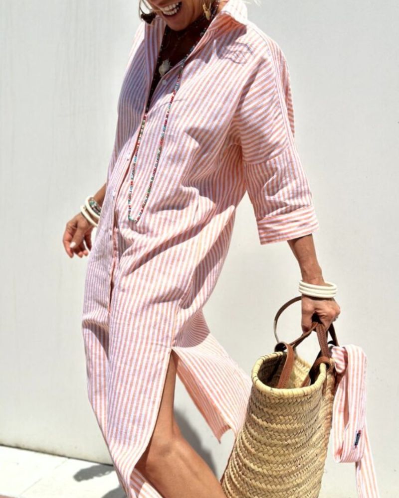 Summer Shirt Dress Women | Striped &amp; Effortless Relaxed Comfort