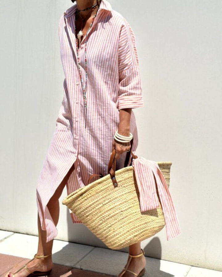 Summer Shirt Dress Women | Striped &amp; Effortless Relaxed Comfort