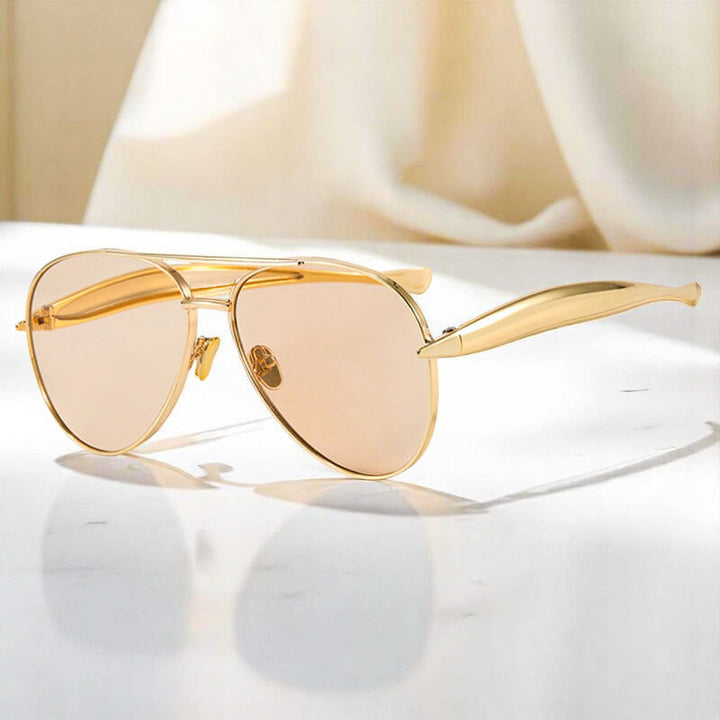 Sunglasses Women | Gold Aviator &amp; Gradient Lens Design