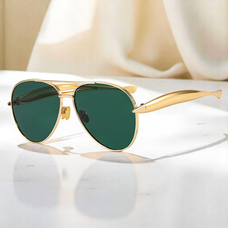 Sunglasses Women | Gold Aviator & Gradient Lens Design