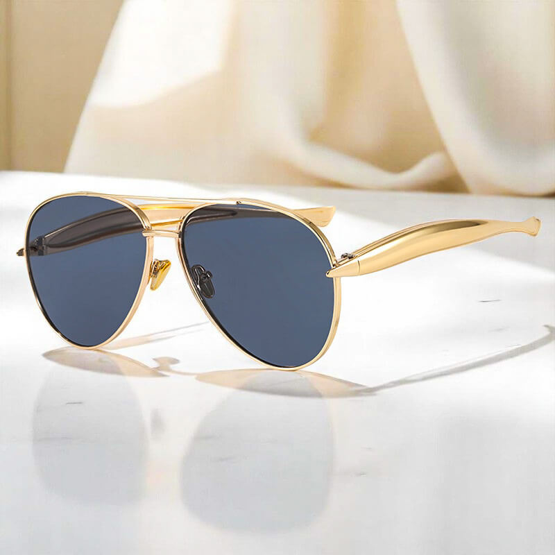Sunglasses Women | Gold Aviator & Gradient Lens Design