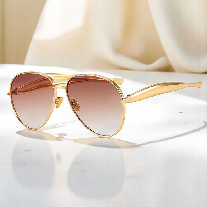 Sunglasses Women | Gold Aviator &amp; Gradient Lens Design