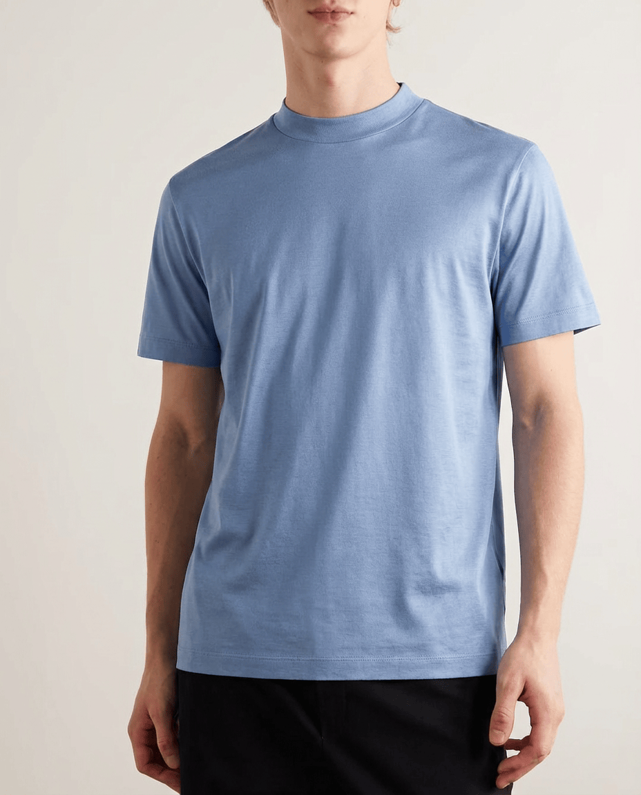 T Shirt Men's | Sleek Mock Neck & Luxury Finish