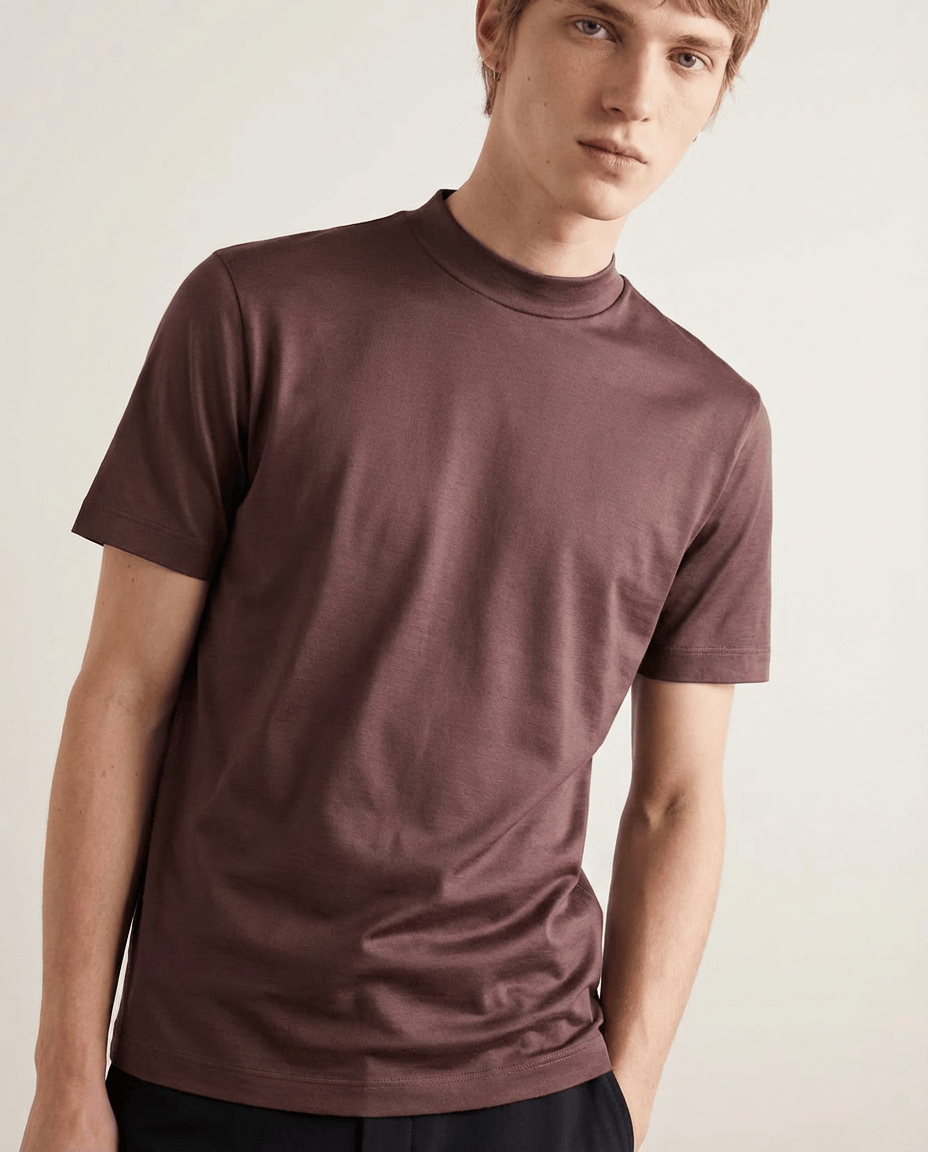 T Shirt Men's | Sleek Mock Neck & Luxury Finish