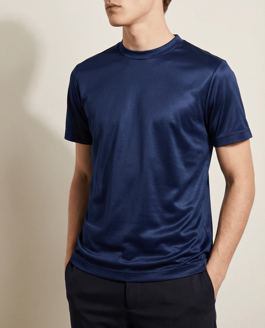 T Shirt Men's | Sleek Mock Neck & Luxury Finish