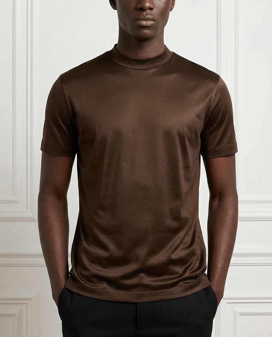 T Shirt Men's | Sleek Mock Neck & Luxury Finish
