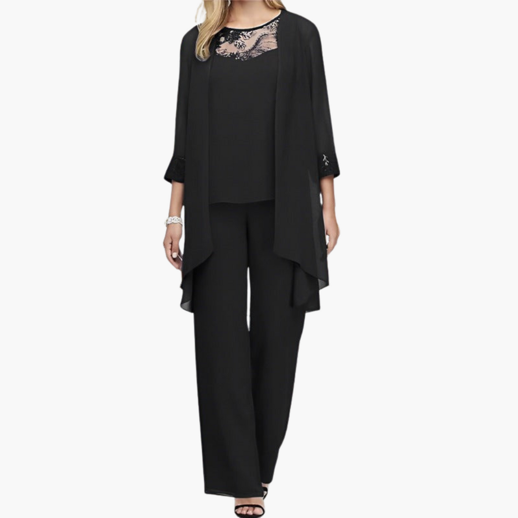 Three-Piece Suit Women's | Lace Detail & Elegant Formal Set