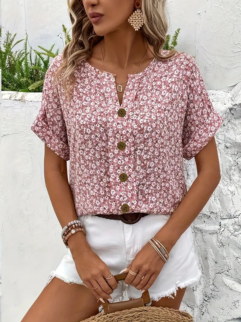 Top Women | Floral Button-Front & Relaxed Summer Everyday Style
