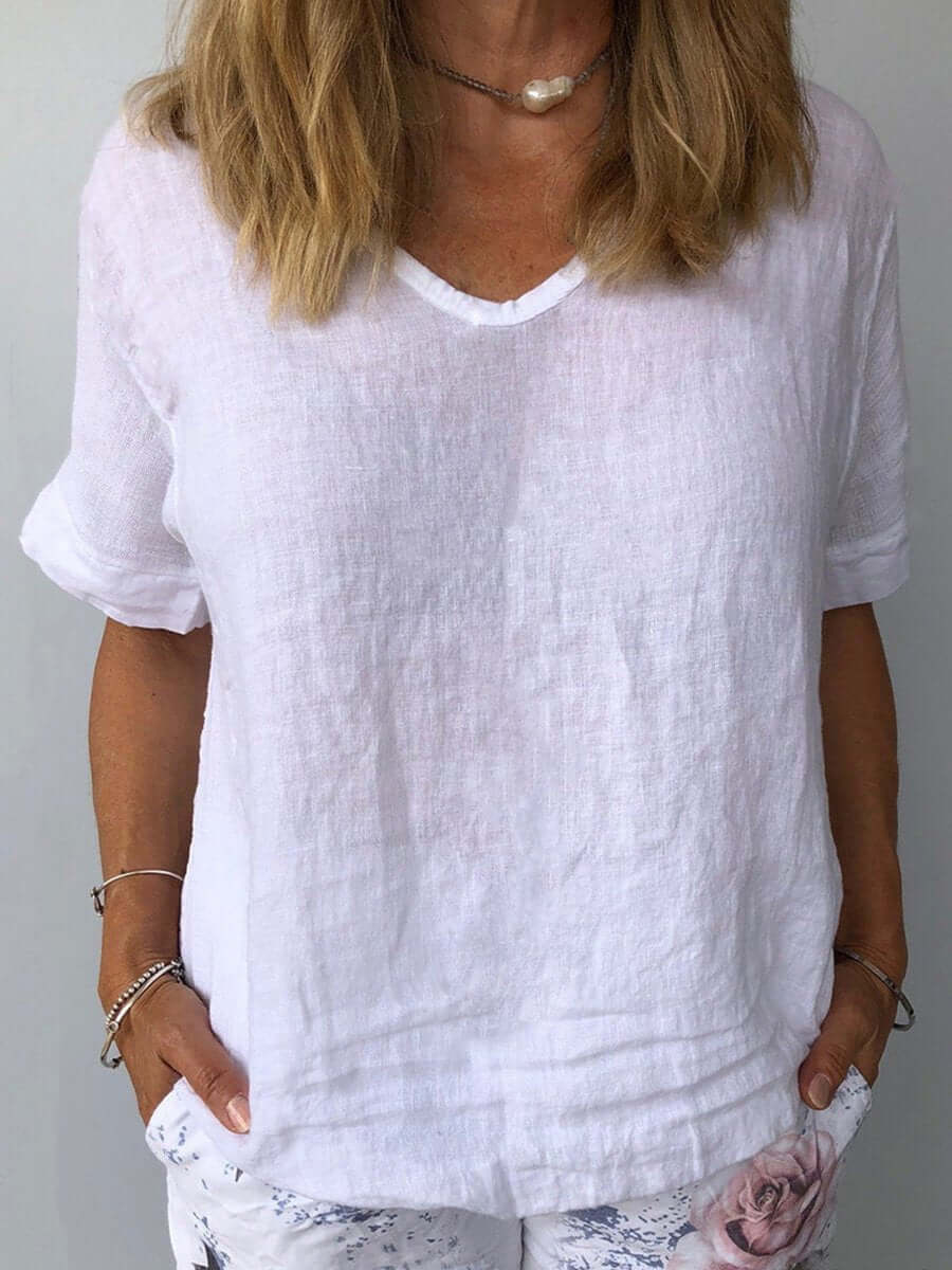 Top Women | V-Neck Relaxed Fit & Effortless Everyday Summer Style