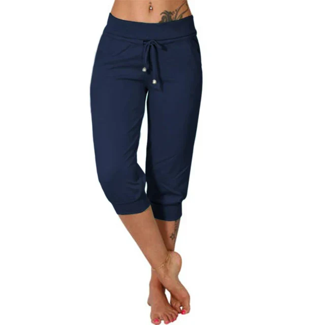 Trousers Women | Cropped Drawstring &amp; Relaxed Everyday Summer Comfort
