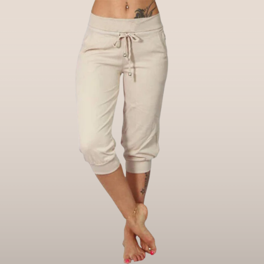 Trousers Women | Cropped Drawstring &amp; Relaxed Everyday Summer Comfort