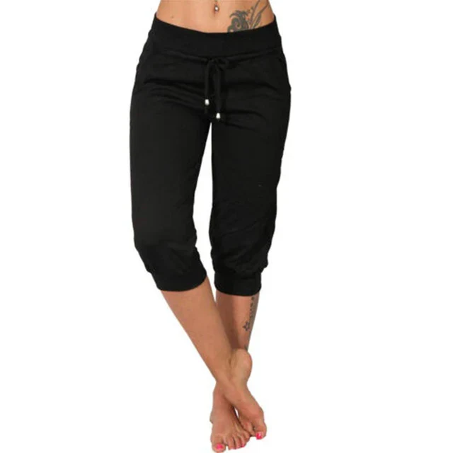 Trousers Women | Cropped Drawstring &amp; Relaxed Everyday Summer Comfort