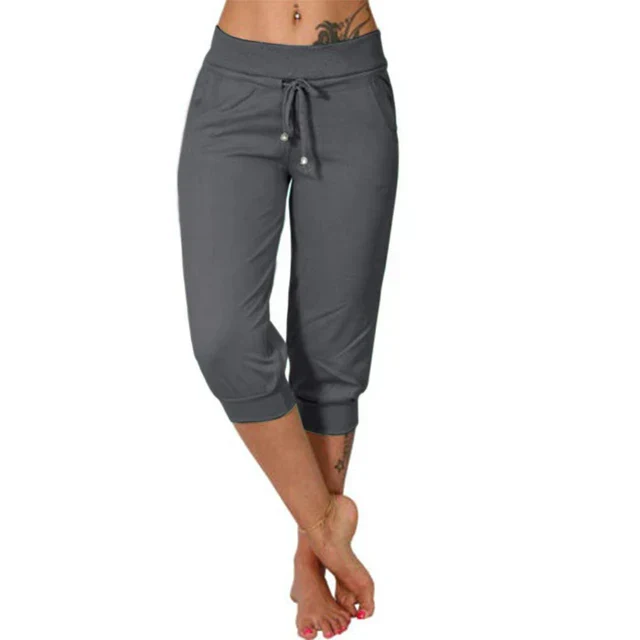 Trousers Women | Cropped Drawstring &amp; Relaxed Everyday Summer Comfort