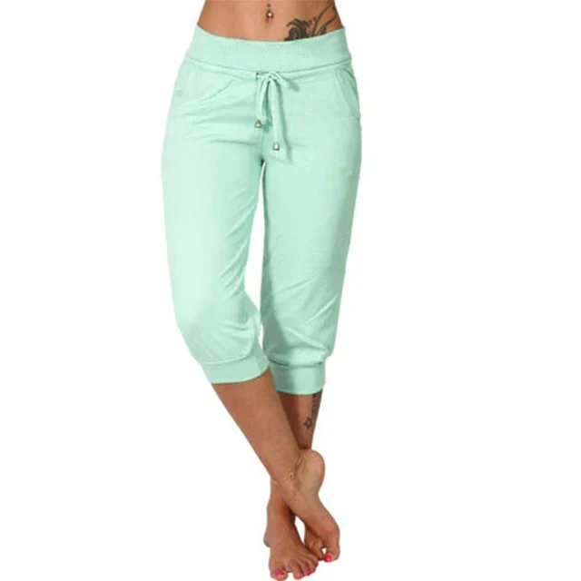 Trousers Women | Cropped Drawstring &amp; Relaxed Everyday Summer Comfort