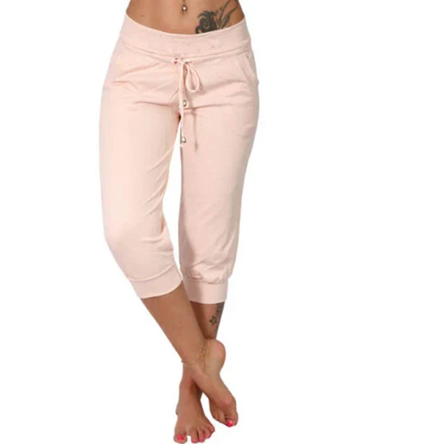 Trousers Women | Cropped Drawstring &amp; Relaxed Everyday Summer Comfort