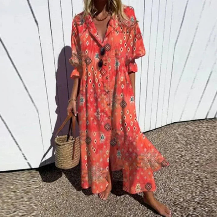 V Neck Maxi Dress Women&