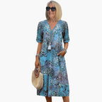V Neck Midi Dress Women's | Boho Print & Relaxed Feminine Style