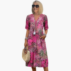 V Neck Midi Dress Women's | Boho Print & Relaxed Feminine Style