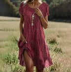 V Neck Midi Dress Women's | Floral Print & Relaxed Everyday Style
