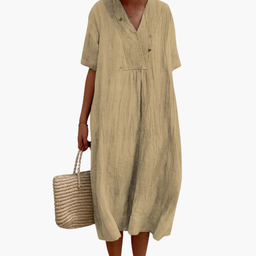 V Neck Midi Dress Women&