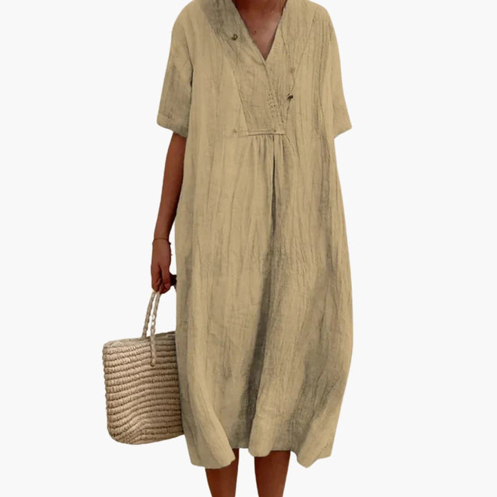 V Neck Midi Dress Women&