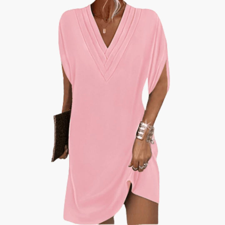 V Neck Mini Dress Women&