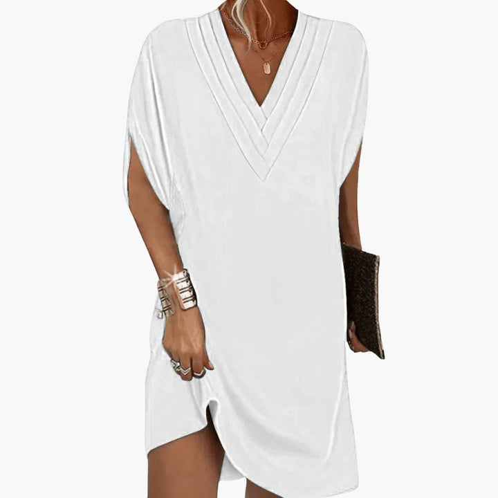 V Neck Mini Dress Women&