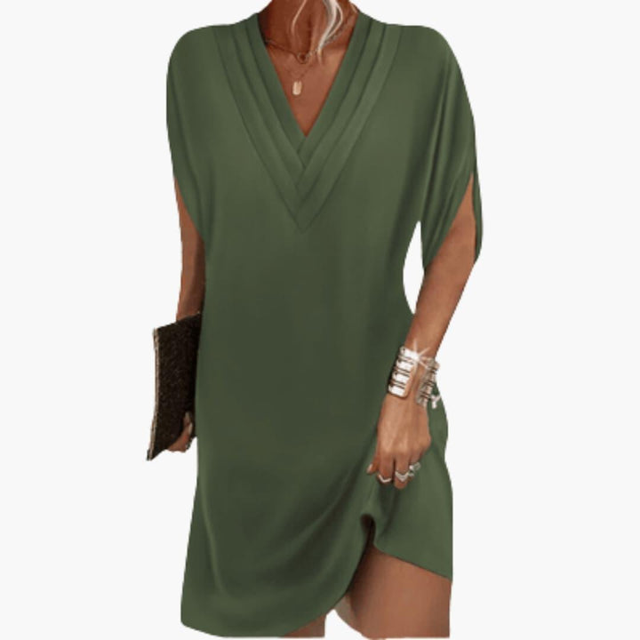 V Neck Mini Dress Women&