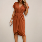 V Neck Wrap Dress Women | Twist Front & Sleek Sophisticated Style