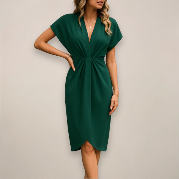 V Neck Wrap Dress Women | Twist Front &amp; Sleek Sophisticated Style