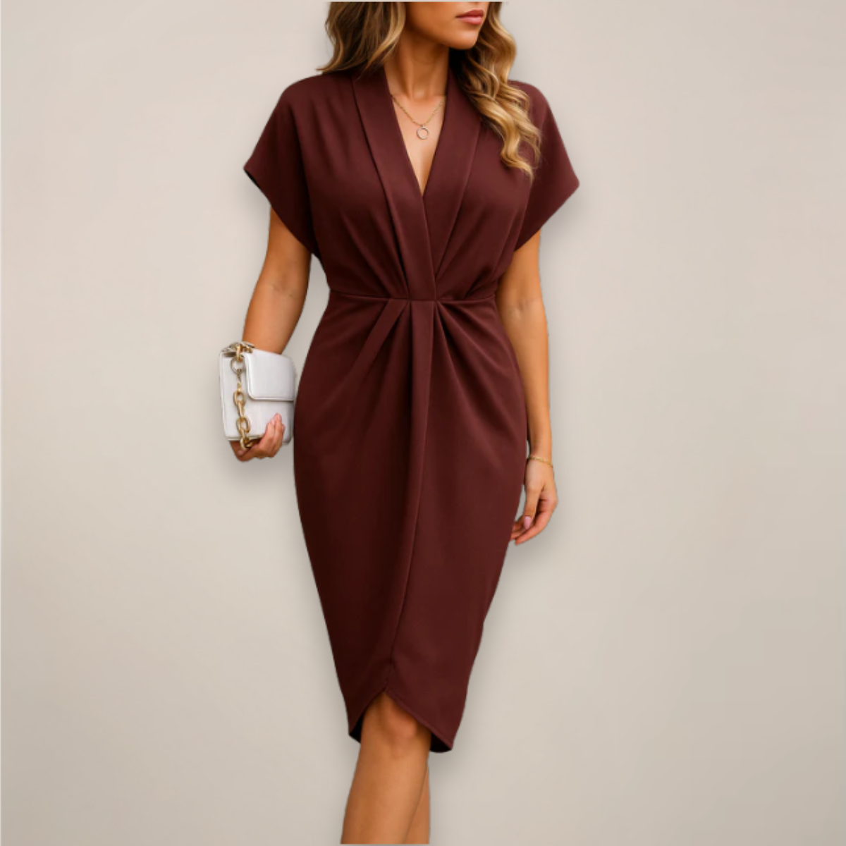V Neck Wrap Dress Women | Twist Front & Sleek Sophisticated Style