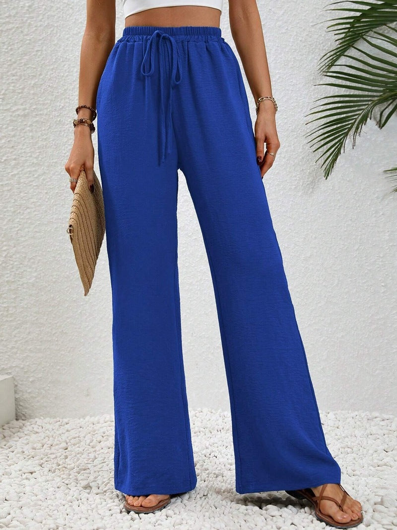 Wide Leg Drawstring Trousers Women&