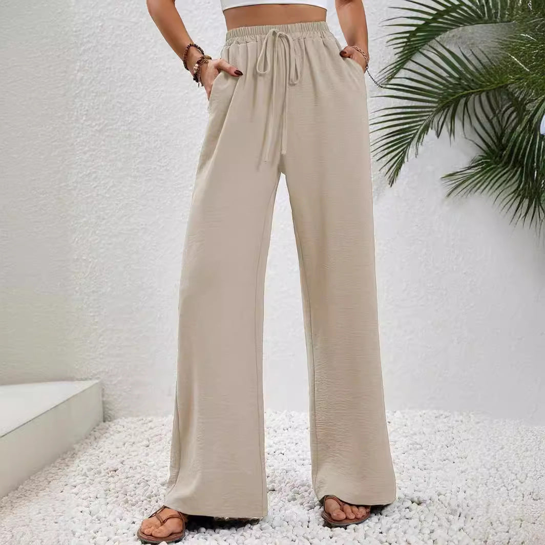 Wide Leg Drawstring Trousers Women's | Relaxed Fit & Effortless Summer Style