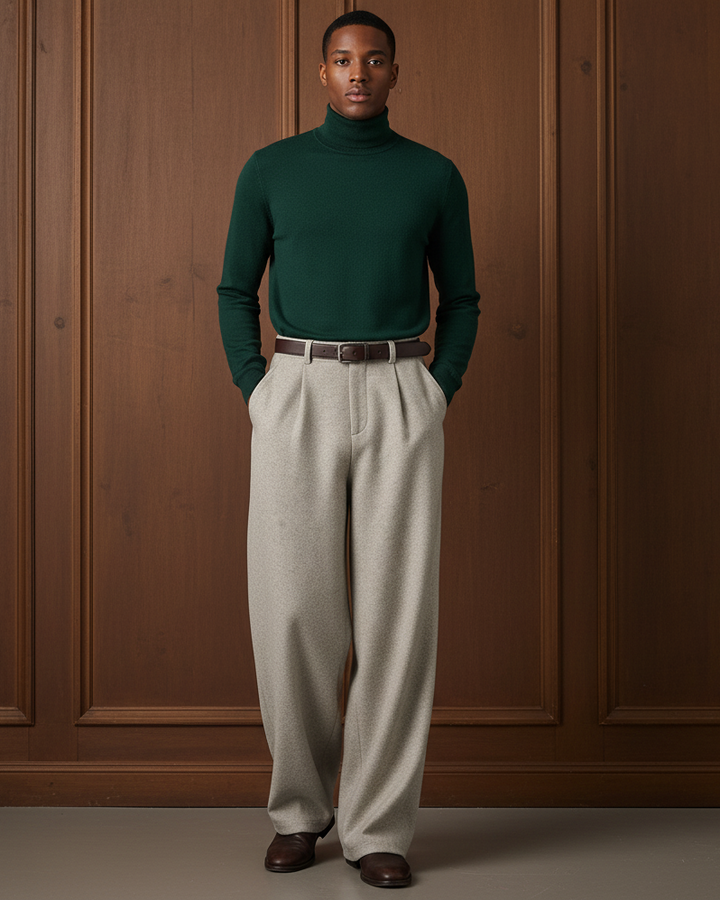 Wide Leg Trousers Men&