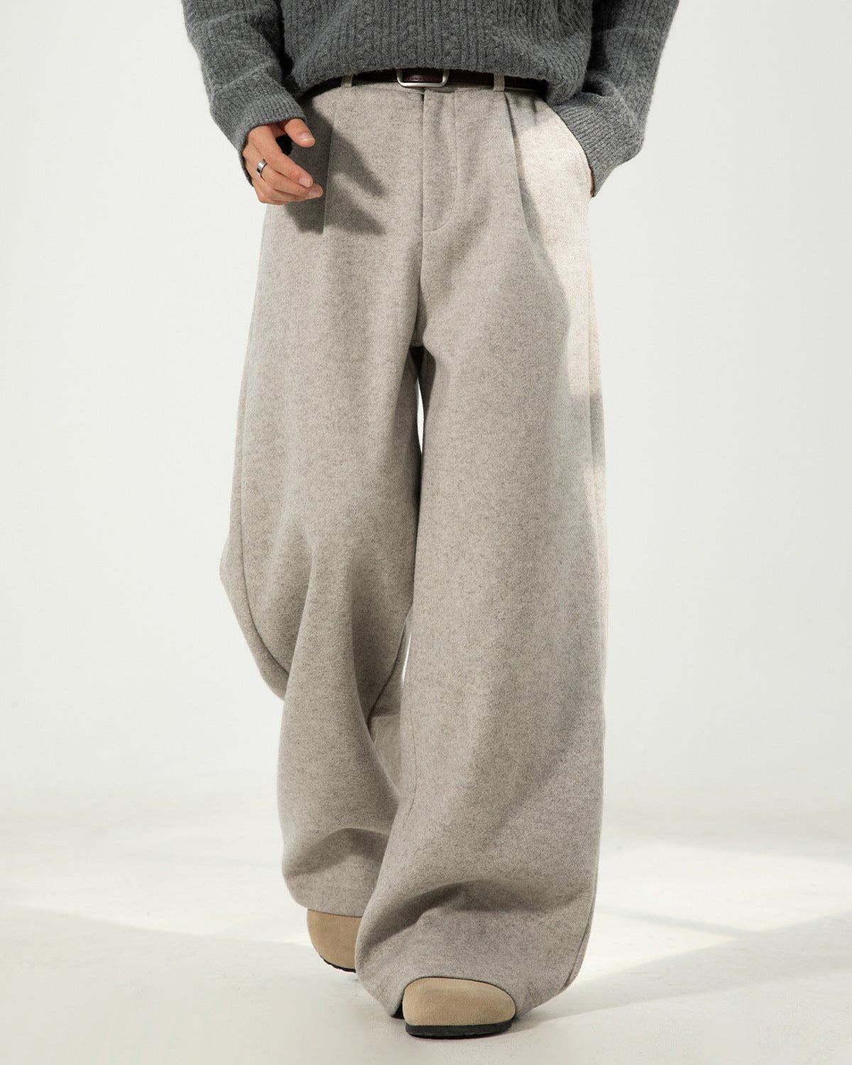 Wide Leg Trousers Men's | Relaxed Fit & Smart Casual Style