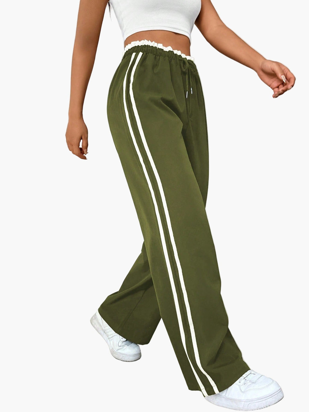 Wide Leg Trousers Women | Side Stripe & Relaxed Sport-Luxe Style