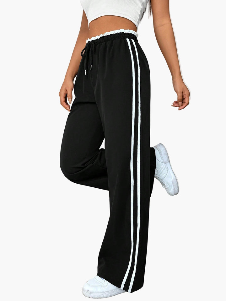 Wide Leg Trousers Women | Side Stripe &amp; Relaxed Sport-Luxe Style