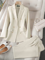 Women Business Suit | Double-Breasted Blazer & Tailored Trousers