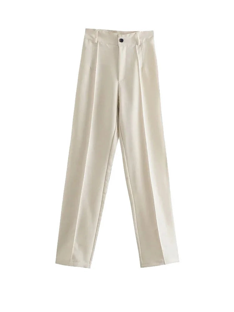 Women High Waist Trousers | Straight Leg, Tailored & Professional