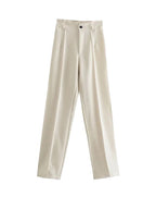 Women High Waist Trousers | Straight Leg, Tailored & Professional