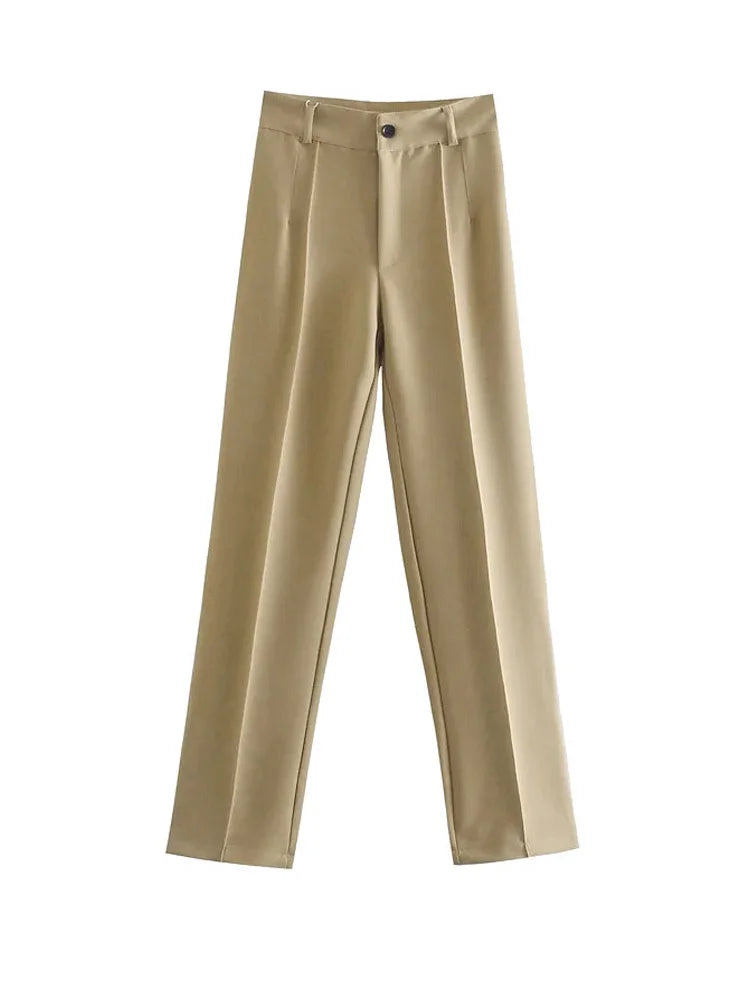 Women High Waist Trousers | Straight Leg, Tailored & Professional
