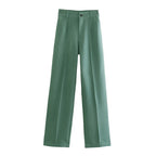 Women High Waist Trousers | Straight Leg, Tailored & Professional