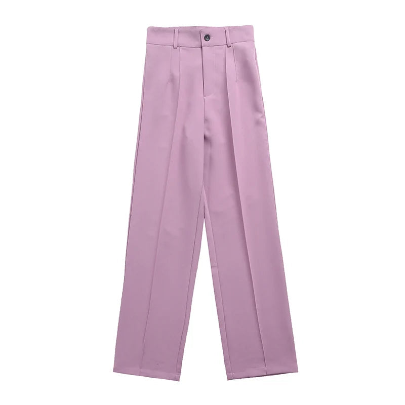 Women High Waist Trousers | Straight Leg, Tailored & Professional