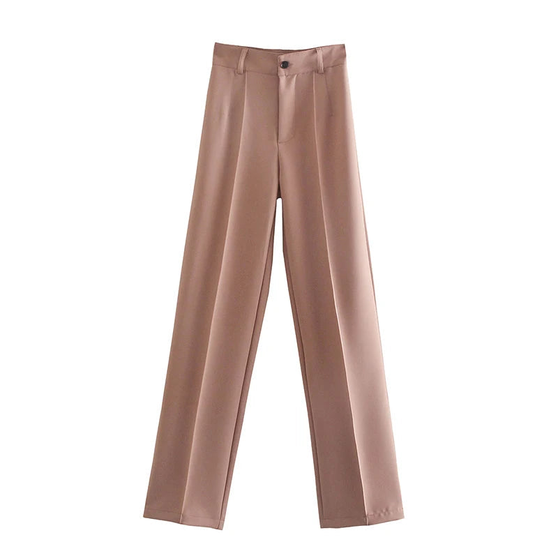 Women High Waist Trousers | Straight Leg, Tailored & Professional