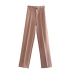Women High Waist Trousers | Straight Leg, Tailored & Professional