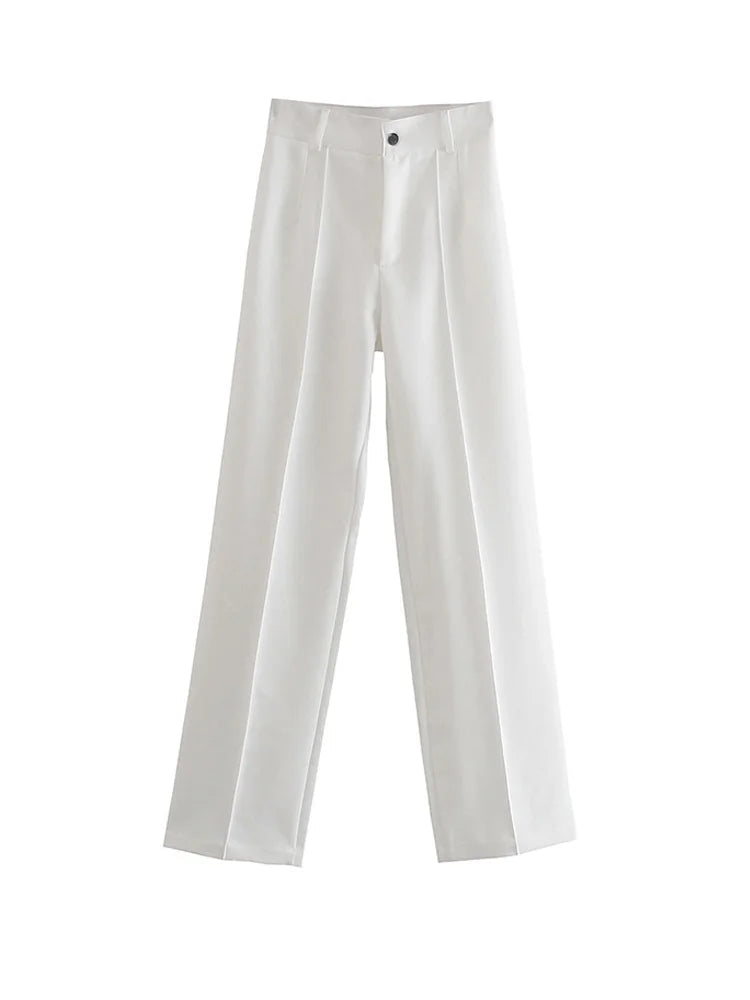 Women High Waist Trousers | Straight Leg, Tailored & Professional