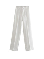 Women High Waist Trousers | Straight Leg, Tailored & Professional