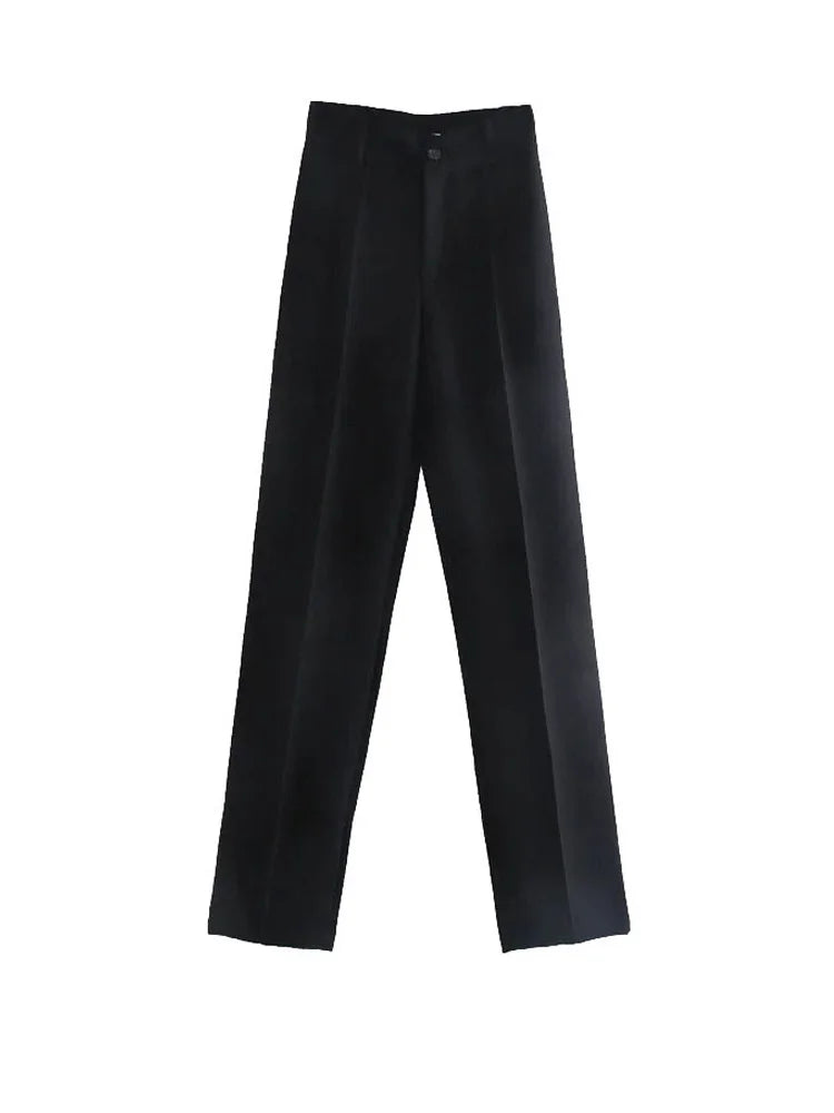High Waist Straight Leg Tailored Trousers 15