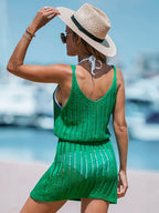 Women Swimming Cover Up | Sleeveless V-Neck, Crochet & Breathable
